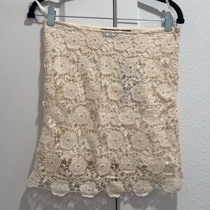 NWT Francesca's Coquette Floral Crochet Skirt